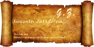 Goszein Zoltána névjegykártya